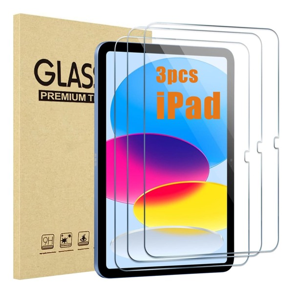 3 Stücke 9H Ultra-Hartglas Bildschirmschutz, kratzfest und stoßfest, abgerundete Kanten für iPad Mini 1/2/3 (7,9"), iPad Mini 4/5 (7,9"), iPad Mini 6/7 (8,3"), iPad Air 1/2/5/6 (9,7"), iPad 2/3/4 (10,1"), iPad 7/8/9 2020 (10,2"), iPad Pro 10.5/Air 3 (2019) (10,5"), iPad 10 10,9"/iPad A16/2025 (10,9")