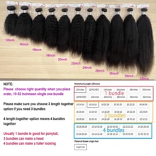 BINF 8-30 Inch Unprocessed Brazilian Kinky Straight Remy Hair Bundles Natural Black Lightweight Durable No Shedding Versatile Hair Extensions For Women Festival Casual Wear - Natural Black - 查看 4