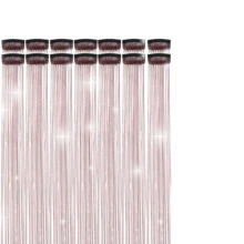 6pcs Shiny Hair Clips, 23.6 Inch Sequin Hair Extensions Clips, Heat Resistant Glitter Hair Accessories, For Women (Red) - Red - View 15