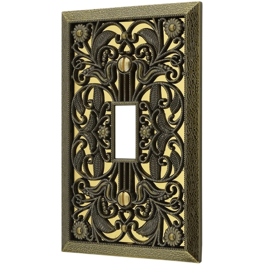 Amer 65 Filigree Wallplate, 1 Duplex, Antique Bs - Tấm ốp tường 1 Bật/Tắt - Xem 1