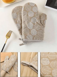 1pc/2pcs Heat Resistant Microwave Oven Gloves - Kitchen Baking Gloves For Cooking, Cute Prints Oven Mitts,Baking Gloves,Heat Resistant Glove, Country Style Thick Checked Microwave Oven Glove, Oven Mitts And Potholders, Home Decor,Grilling And Handling Hot Dishes, Men's And Women's Oven Gloves