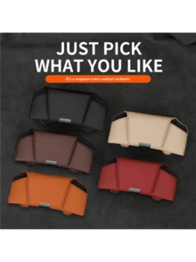 Brillenetui Sonnenschutz Aufbewahrung Magnetische Saugbrille Autozubehör Tragbare Brillenaufbewahrung Clip - Schwarz - Übersicht 4