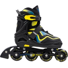 SHOLOV Adjustable Size Roller Skates For Teens - Fashionable Outdoor Style, Breathable Upper And High Elasticity PU Wheels With Ankle Support - Yellow - View 3