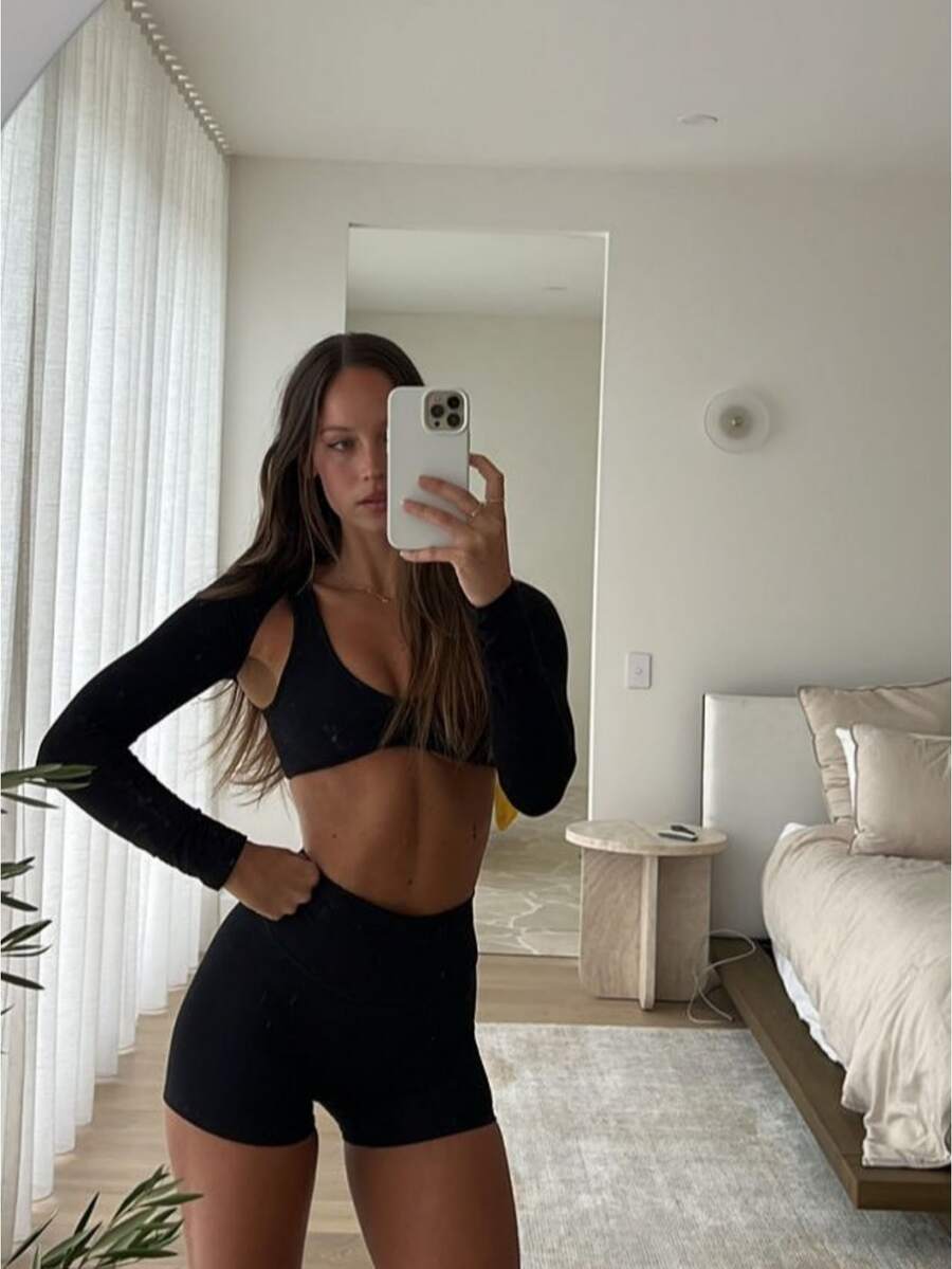 Women Long Sleeve Bolero Shrug Cropped Open Front Cardigan Jacket - màu đen - Xem 1