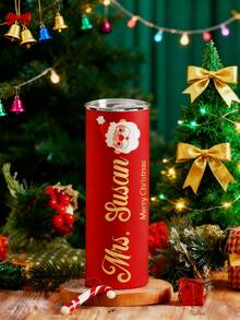 Personalized Name Christmas Insulated Tumbler, 20oz, With Sealed Lid And Straw, Customizable 20oz Stainless Steel Insulated Tumbler - Ideal For Christmas Gifts, Parties And Home Use, Christmas Drinkware | Holiday Design | Durable Cup. Double-Wall Lid, Customizable Pattern, Photo Tumbler. - Multicolor - View 7