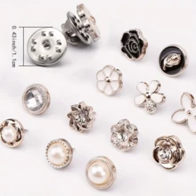 10/20颗可拆卸隐形纽扣，适用于女士衬衫和毛衣 - 金属材质