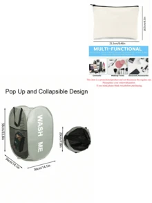 Wäschekorb aus Mesh, Pop-Up zusammenklappbarer Wäschekorb mit Griff, große Seitentasche, geeignet für Kinderzimmer, Studentenwohnheim, Wohnmobil, Kreuzfahrt, grauer Kleiderschrank Aufbewahrungssack, unverzichtbarer Kleidungsaufbewahrungssack für Schlafzimmer, Studentenwohnheim, Hochschule, Aufbewahrungssack, Aufbewahrungsbox, Wäschesack, Waschmaschinen-Beutel, für Wäsche, Bad, Reisen, kann schmutzige und saubere Kleidung, BHs aufbewahren - Mehrfarbig - Übersicht 11