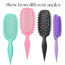 Cepillo para cabello rizado, peine para rizos, cepillo de pelo con ventilación para desenredar, adecuado para todo tipo de rizos, para dar forma y definir los rizos de mujeres y hombres con menos tirones - Multicolor - Ver 4