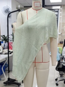 Women Sheer Knit Poncho Lightweight Shrug Pullover Shawl Top Off Shoulder Knitted Cover Up Tops - 卡其色 - 查看 10