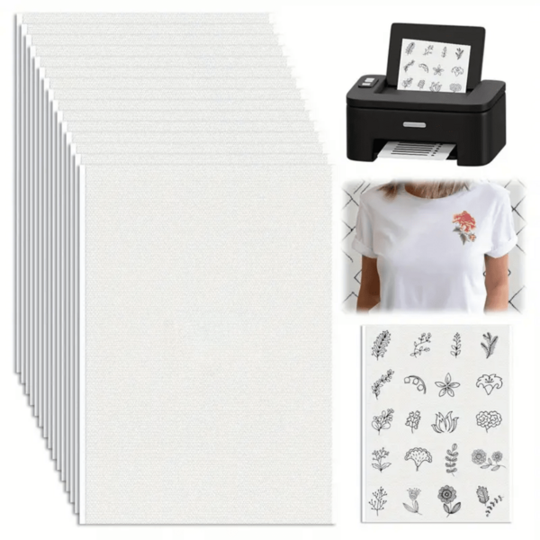 5 piezas de papel estabilizador de bordado soluble en agua tamaño A4 en blanco - Papel de bordado DIY, papel imprimible de peso medio - Adecuado para bordado a mano y a máquina con compatibilidad para impresión y dibujo de patrones, herramientas de bordado, accesorios de bordado, tamaño personalizable, aplicable para artículos del hogar, manualidades DIY, manualidades para adultos, accesorios de costura, punto de cruz, telas de costura, patrones de costura, suministros para manualidades, regalos de cumpleaños, regalos personalizados, regalos para abuelos