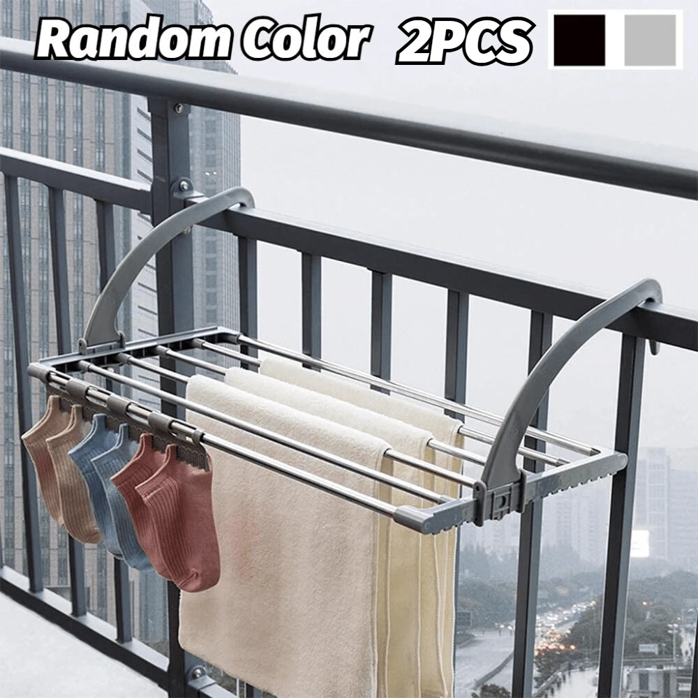 tendederos ajustables de acero inoxidable, almacenamiento multifuncional para ropa y toallas, diseño moderno, construcción robusta, apto para ropa, toallas y calcetines, ideal para balcones y baños. (32 x 50 cm, color aleatorio) - Colores mixtos - Ver 1