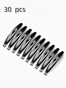 10pcs Thick Matte Black Pea Clip Barrettes Hair Clips, Curved Bangs Hair Clips Claw Clips, School Stuff