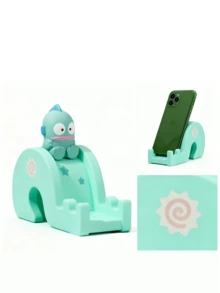 三丽鸥官方授权 Hangyodon 滑动式手机支架 – 薄荷绿滑动底座，饰有星星/太阳图案，蓝色鳍状 Hangyodon 坐姿顶部，防滑硅胶底座，通用支架，兼容 iPhone/安卓/平板电脑，尺寸小巧，7.4x10x4.5 厘米，可爱萌趣，是送给女孩、青少年和三丽鸥收藏家的房间装饰和旅行礼物。 - Hangyodon - 查看 6