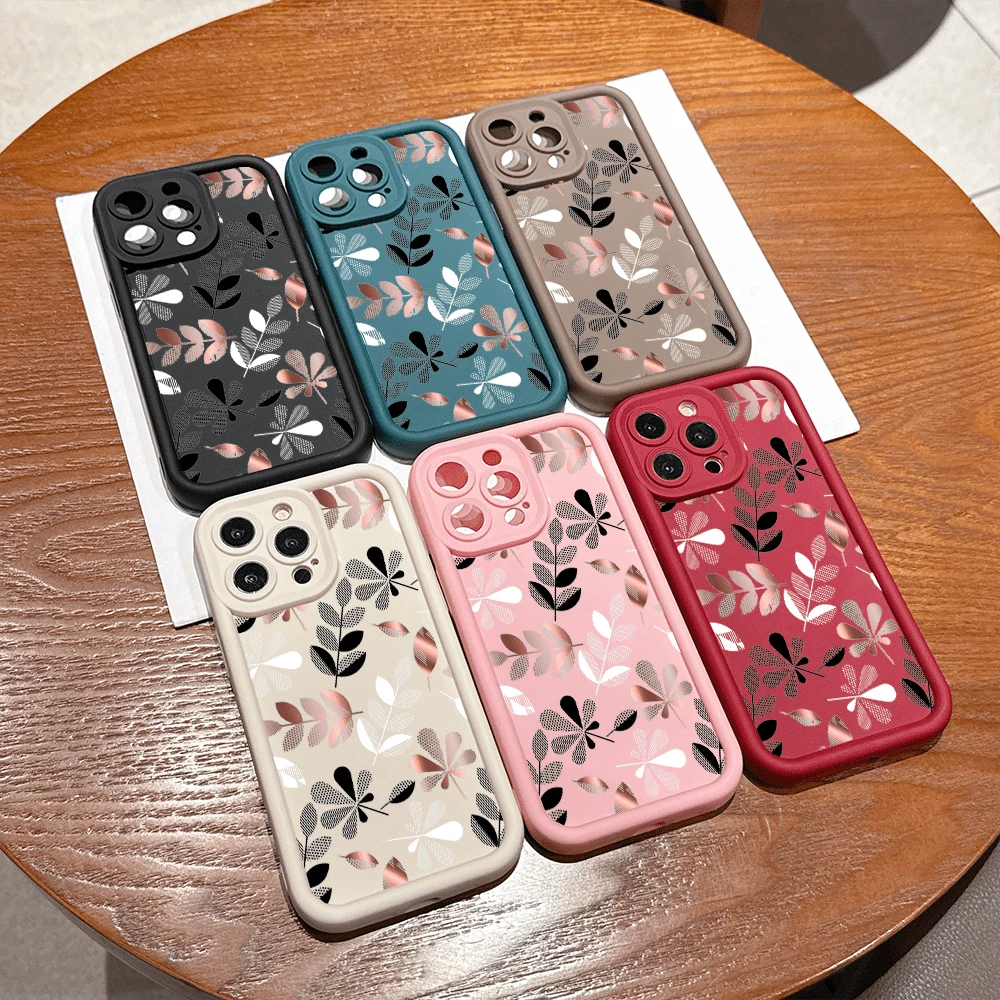 Blattmuster Handyhülle kompatibel mit iPhone 17 16 15 14 13 12 und 11 Pro Modellen Sie ist stoßfest, fingerabdruckresistent, rutschfest und kratzfest und leicht zu tragen Es ist das perfekte Geschenk für Familie, Freunde und Ihren Lebenspartner Es eignet sich perfekt für Geburtstage, Weihnachten, Ostern, Valentinstag und andere Feiertage – geeignet für alle Anlässe - Schwarz - Übersicht 1