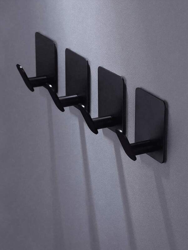 1/4 Multi-Functional Hook Clothes Hook, Stainless Steel Wall Hook, Can Be Stuck In Bathroom Or Kitchen Black Stainless Steel Universal Hook: Perfect For Bathroom Use. This Black Stainless Steel Hook Is A Versatile Solution To Meet Various Bathroom Needs.