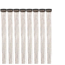 6个闪亮发夹，23.6英寸亮片接发夹套装，耐热闪亮仙女发饰，女士适用（棕色） - 咖啡棕 - 查看 13