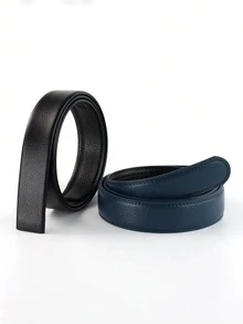 2 piezas de cinturones de cuero con trinquete en azul y negro con una correa de repuesto adicional - Cinturones de alta calidad aptos para hebillas de 35 mm - Duraderos, ajustables y un accesorio elegante tanto para hombres como para mujeres. - Paquete de 2 (negro + azul) - Ver 8
