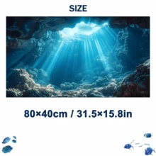 Sunlight Cave, Fish Tank Background Painting, Aquarium Scenery Sticker, High Definition PVC Material, Ornamental Fish Decor, Aquarium Accessories, Suitable For Stream Fish Tank, Planted Fish Tank, Freshwater Tank, Saltwater Tank, Reptile Tank, Professional Aquarium Design, Easy Installation