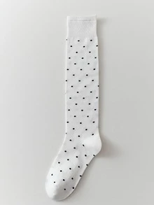 Japanese-Style Polka Dot Calf Socks For Women, Suitable For Spring, Autumn, And All Seasons; Versatile Long Socks, Korean-Style Retro Versatile Polka Dot Stacked Design. - Multicolor - View 15