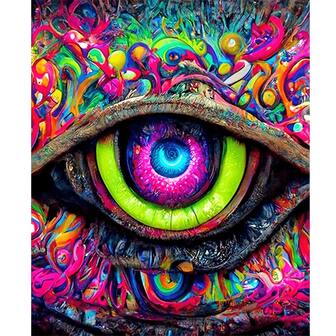 1pc 9.8x7.87inch DIY Round Full Diamond 5D Diamond Artist Home Wall Decor, Adult Diamond Painting Kit 5D DIY Diamond Painting Full Diamond Diamond Beginner Adult DIY 5D Diamond Painting Dream Eye