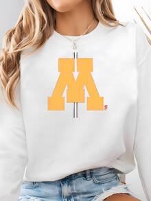 Official Licensed University Of Minnesota Cotton Flannel Fabric-Minnesota Golden Gophers Plaid Flannel Fabric Sold By The Yard Sweatshirt - trắng - Xem 2
