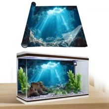 Sunlight Cave, Fish Tank Background Painting, Aquarium Scenery Sticker, High Definition PVC Material, Ornamental Fish Decor, Aquarium Accessories, Suitable For Stream Fish Tank, Planted Fish Tank, Freshwater Tank, Saltwater Tank, Reptile Tank, Professional Aquarium Design, Easy Installation