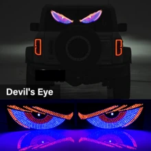 1 Pair Of LED Devil Eye Effect Decorative Lights, 12 Light Change Modes, Convenient And Fast USB Plug-In, Can Be Used For Car Or Theme Store Installation, Halloween Effect Lighting Kit. - Blue Eyes - View 8