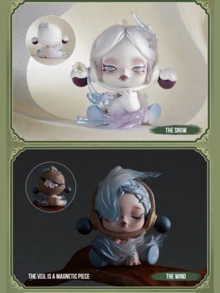 Pop Mart Labubu SKULLPANDA Ink Plum Series Blind Box Collectible Figures - 12 Regular Versions + 1 Hidden Version, Plum Blossom Shaped, 8cm Tall, Chinese Ink Painting Style, Flocked Hair, Water Transfer Printing, Magnetic Face Veil & Glow-In-The-Dark Effect, Flocked Texture, Limited Edition Hand-Painted Details, Home Decor, Collectible, Ideal Gift For Blind Box Fans, Anime Enthusiasts & Those Seeking Unique Presents. - Multicolor - View 7