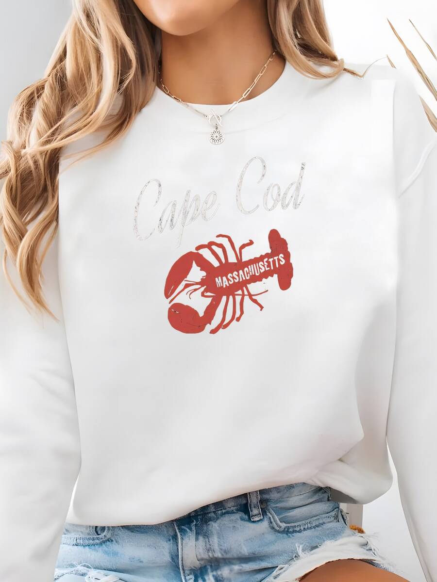 Cape Cod Summer Vacation Tank Top,  Cape Cod Beach Pullover, Bachelorette Party Gift Ideas, Cape Cod Massachusetts Family Trip Sweatshirt - 白色 - 查看 1