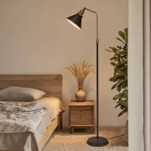 HonoDing Black Industrial-Style Floor Lamp ,58''Adjustable Head Vintage Metal Standing,Net Red Creative Floor Lamp,E26 Bulb Base,Suitable For Bedroom, Living Room, Office, Studio Floor Lamp,No Bulb - 美規A型插(110-127V) - 查看 6