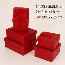3 Stücke rechteckige Geschenkboxen-Set mit Schleifenband, elegante dekorative Boxen für Weihnachten, Hochzeiten und Geburtstage