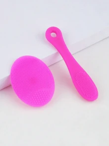 RANCAI 1Pc Silicone Face Brush, Soft Facial Friendly Skin Cleansing Scrub Scrubber With Wand For Blackheads Exfoliating