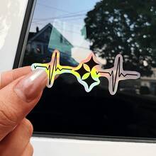 1pc/3pcs Pittsburgh Themed Vinyl Car Decal - Matte Finish, Cartoon Heartbeat Design, Self-Adhesive Bumper Sticker For Vehicles, Tool Boxes, Laptops - Irregular Shape, Single Use On Plastic Surfaces
