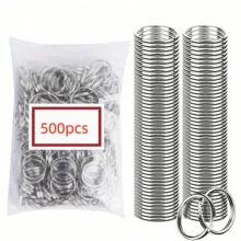 10-100pcs/Set 25mm Metal Key Rings Open Connectors, Suitable For Key Chains, Pendants, Crafts, Christmas Gifts, Bag Accessories, Lanyards, ID Card Holders, Car Accessories, Bag Charms - Silver - View 10