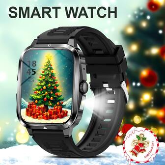 2.01" HD Full-Screen Smartwatch, Wireless Calling, Fitness Tracker, Music Control, Remote Camera, Flashlight, Alarm For IOS & Android, Suitable For Holidays Gift Giving Such As New Year, Valentine's Day, Easter, Mother's Day, Father's Day, Halloween, Thanksgiving, Christmas
