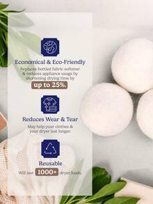 6pcs Wool Dryer Balls & Reusable | Reduce Wrinkles & Static | Laundry Essentials - Multicolor - View 9