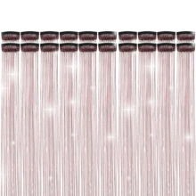 6pcs Shiny Hair Clips, 23.6 Inch Sequin Hair Extensions Clips, Heat Resistant Glitter Hair Accessories, For Women (Red) - Red - View 11