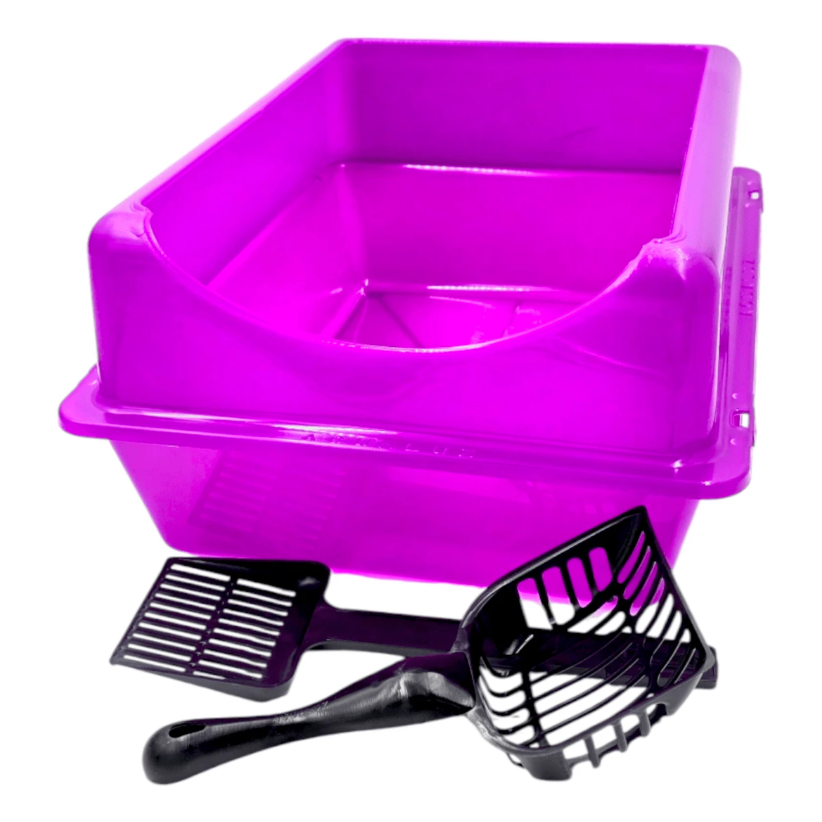 Large Cat Litter Box With Extension + Shovels - 葡萄 - 查看 1