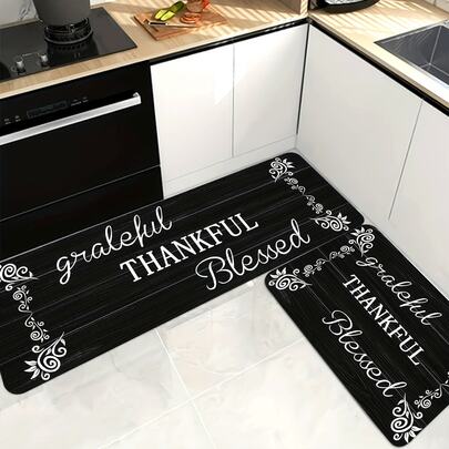 1/2/3 piezas Alfombra de franela gruesa apta para dormitorio, sala de estar, cocina, lavandería, baño. Alfombra antideslizante y absorbente. Hay conjuntos de diferentes tamaños