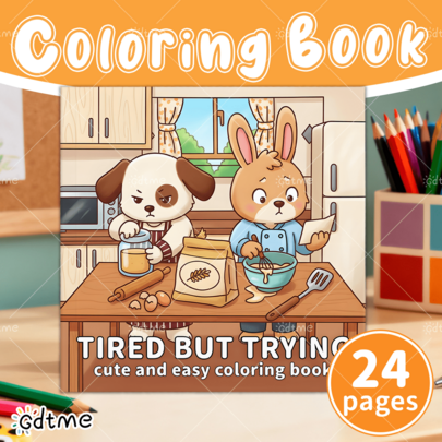 GDTME Brown "Hardworking Partner" Coloring Book, 24 Pages Thick Inner Pages 7.87*7.87inch, Beautiful Patterns, Clear Lines To Inspire Painting Interest And Relieve Stress, Pearlescent Coloring Book, New Year, Valentine's Day, Christmas, Easter Gift, Can Be Used As A Thoughtful Christmas Gift