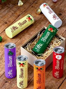 Personalized Name Christmas Insulated Tumbler, 20oz, With Sealed Lid And Straw, Customizable 20oz Stainless Steel Insulated Tumbler - Ideal For Christmas Gifts, Parties And Home Use, Christmas Drinkware | Holiday Design | Durable Cup. Double-Wall Lid, Customizable Pattern, Photo Tumbler. - Multicolor - View 4