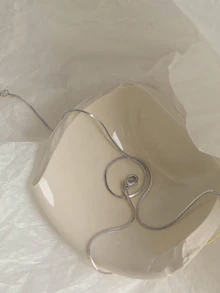 Nooxian 1 buah Kalung Stainless Steel untuk Wanita, Cocok untuk Pemakaian Sehari-hari - Perak - View 3