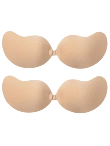 YIYANG 4/2/1 Pack Adhesive Silicone Backless Push Up Bra Invisible Bra, Reusable, Front Clasp Bra, Breast Enhancement - Skin-Friendly Cup, Fits A-D Cup, Summer Wedding Dress/Dress Backless(Women's Gifts | Christmas And Valentine's Day).