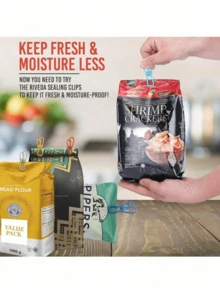 20/10个装薯片夹 - 多功能PVC涂层钢夹，用于密封食品包装、薯片袋、衣物和纸张 - 20/10个装（颜色随机）。适用于西裤、鞋子、牛仔裤、靴子、裙子、沙滩装、春季简约风和夏季上衣。 - 彩色 - 查看 9