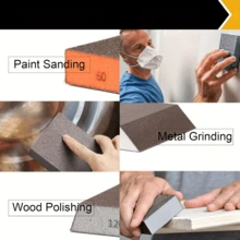 7-Piece Sanding Block Set With Sandpaper And Sponge: Washable, Reusable, Sandpaper And High-Density Sponge. Multiple Grit Options, From 60 To 280. Ideal For Ultra-Fine Sanding/Polishing Of Wood, Metal, Stainless Steel, Furniture, And Drywall. A Versatile Tool For Removing Rust And Scale. The Perfect Gift For DIY Enthusiasts! - Multicolor - View 4