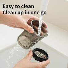 Vaso multifuncional para cortar verduras, champiñones, huevos y fresas - Picadora de alimentos de plástico resistente con tapa de , utensilio de cocina manual, preparación rápida de comidas, apto para lavavajillas - Ideal para cocinas domésticas y profesionales, corta verduras, fácil de guardar, cuchillas afiladas, esencial para madres ocupadas - Negro - Ver 11