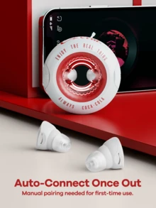 Coca Cola Ring Light Bluetooth Earbud Official Coca-Cola® Wireless Bluetooth Earbuds,20H Playtime, Wireless Stereo Earphones, Touch Control, Earphone Mini, Comfortable Sweatproof Sport Earphones, Earphone Design, White - White - View 9