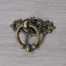 4 pièces Poignées à tirer embossées de style européen, anneaux décoratifs de suspension pour tiroirs de meubles - Bronze - Voir 3