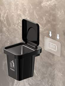 创意壁挂式垃圾桶兼烟灰缸，带盖，适用于家庭浴室，配有防尘盖。独特的烟灰缸造型垃圾桶设计，男女皆宜，适用于浴室、卫生间、客厅、卧室等场所。是馈赠亲友、节日礼物或个性礼品的理想之选。尺寸：4.72 x 4.52 英寸 - 彩色 - 查看 4