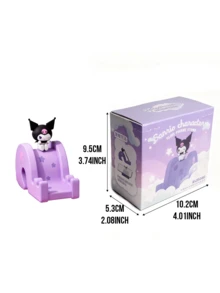 Sanrio Officially Licensed Kuromi Phone Stand – Purple Slide-Shape with Black & White Kuromi (Pink Skull), Star Patterns, Anti-Slip Silicone Base, Universal iPhone/Android/Tablet Cradle, 7.4x10x4.5cm Compact Size, Cute Kawaii.